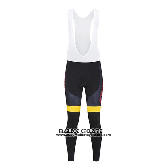2019 Maillot Ciclismo Direct Energie Noir Jaune Manches Longues et Cuissard